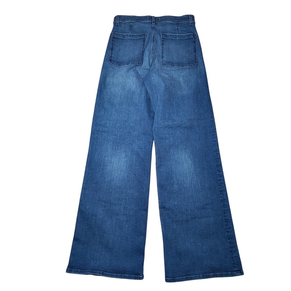 Madewell Tall Emmy Wide Leg Jeans Patch Pockets Super Stretch Medium Wash 30T - Picture 4 of 12
